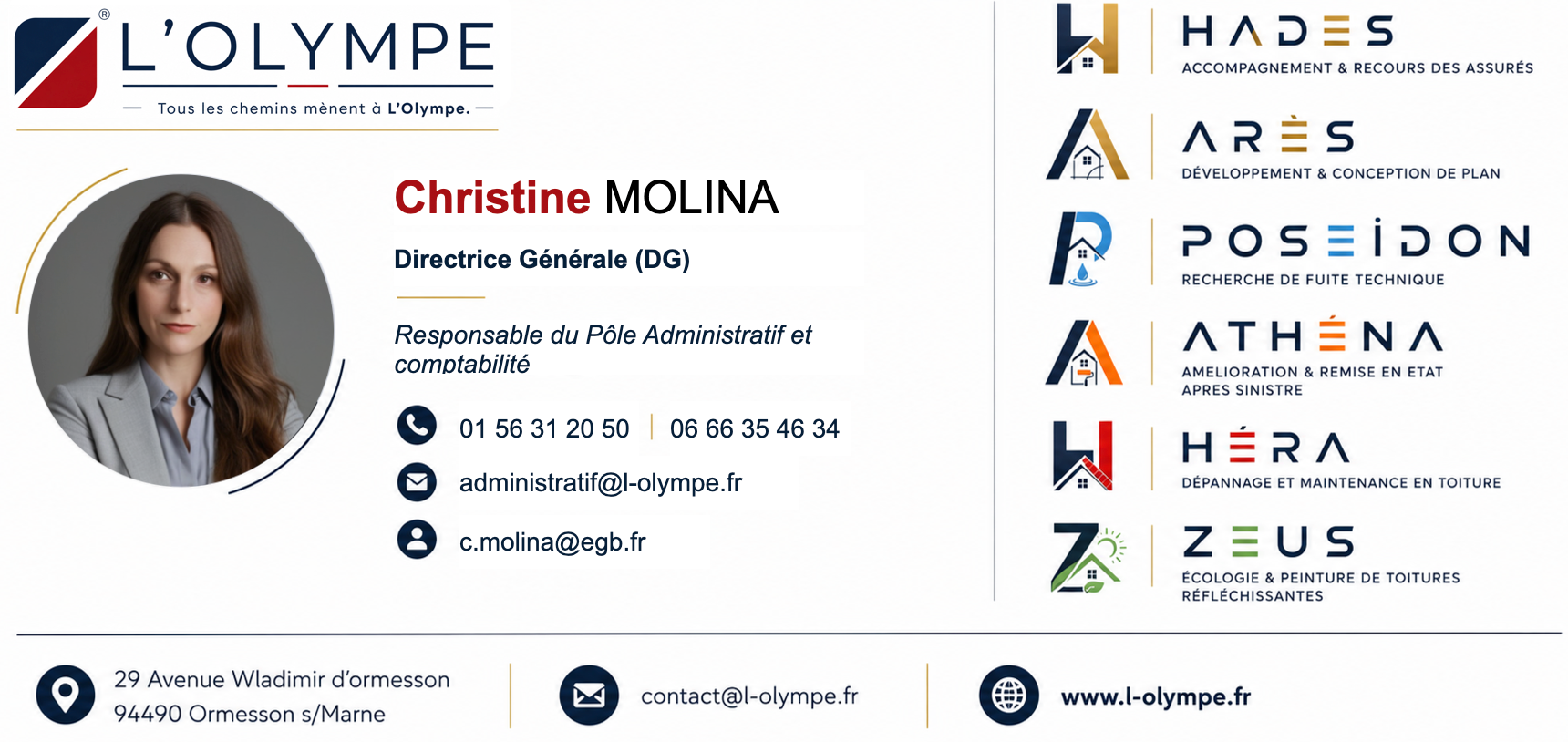 Christine Molina, Directrice Générale de L'Olympe